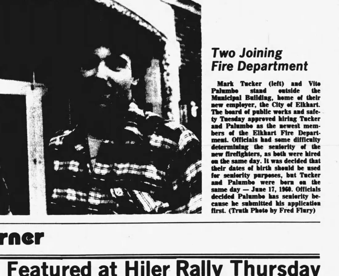 Two Joining Fire Department, The Elkhart Truth, October 17, 1984, page 10