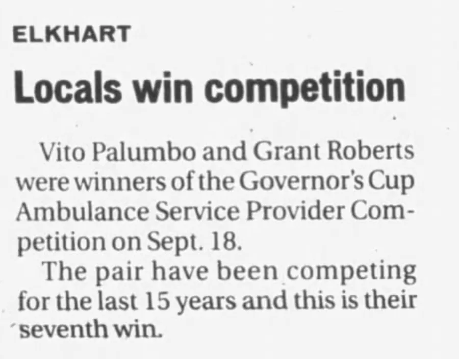 Locals win competition, The Elkhart Truth, October 1, 2008, page 3